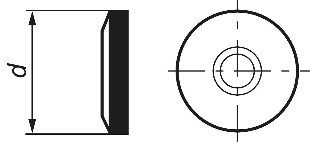 Sealing disk for face building screws  22 x 6,8 x 1  A2